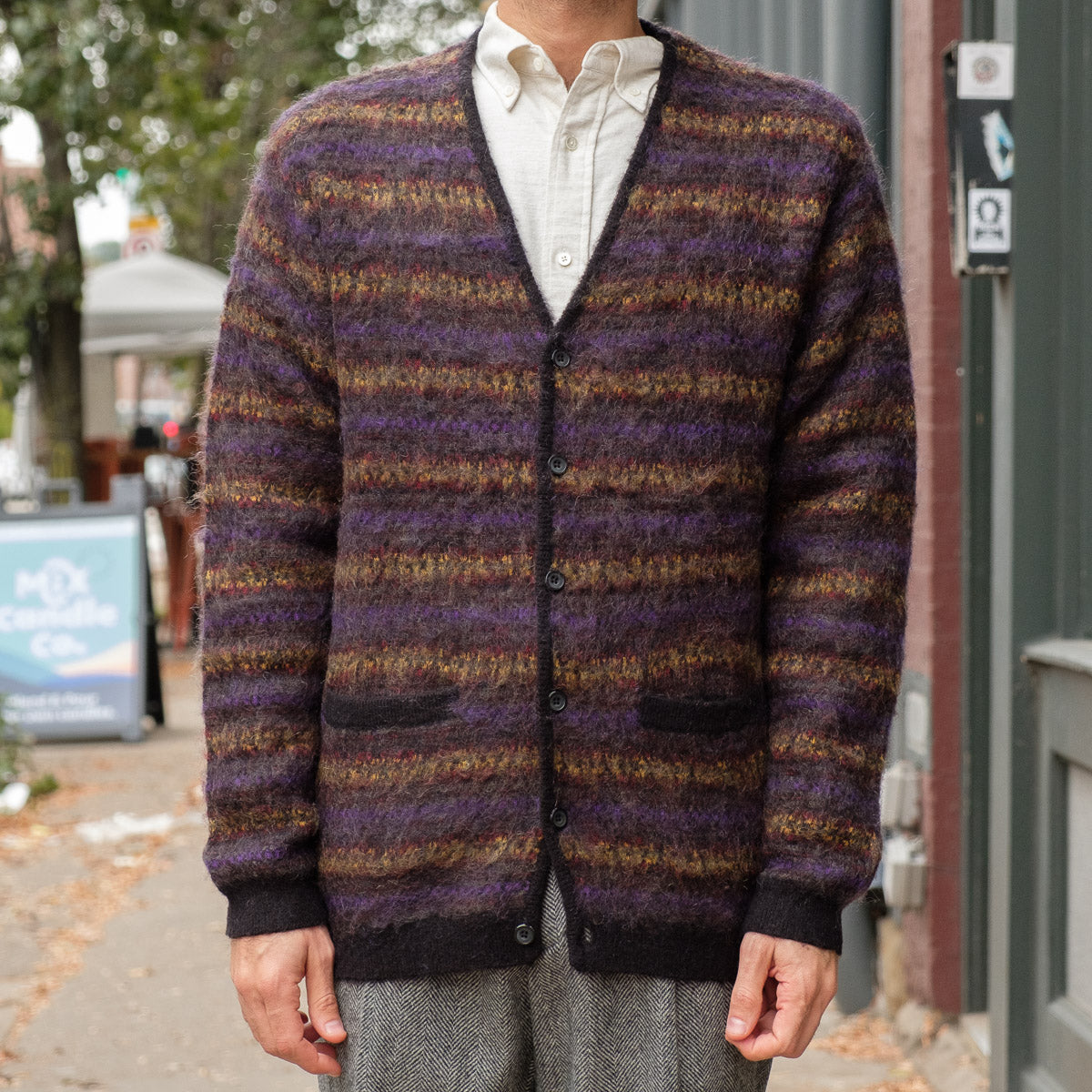 Double Jacquard Fair Isle Cardigan in Wool Mohair Blend – Vestis