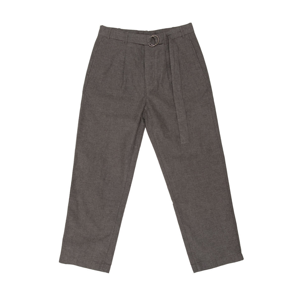 Cotton Flannel Grey Belted Trousers – Vestis