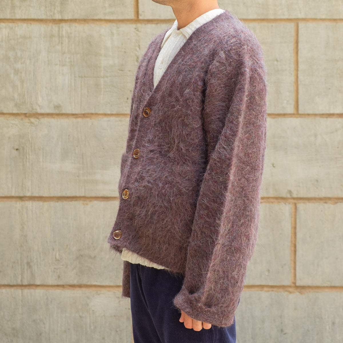 Lee Alpaca Cardigan in Lilac Melange